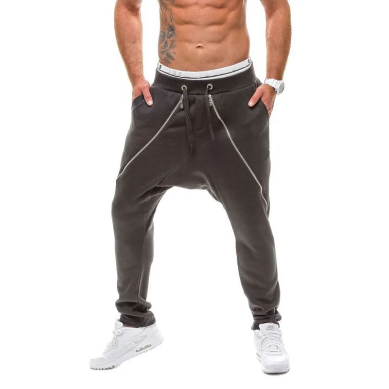 Casual Elastic Waist Track Pants Men's Sweatpants Double