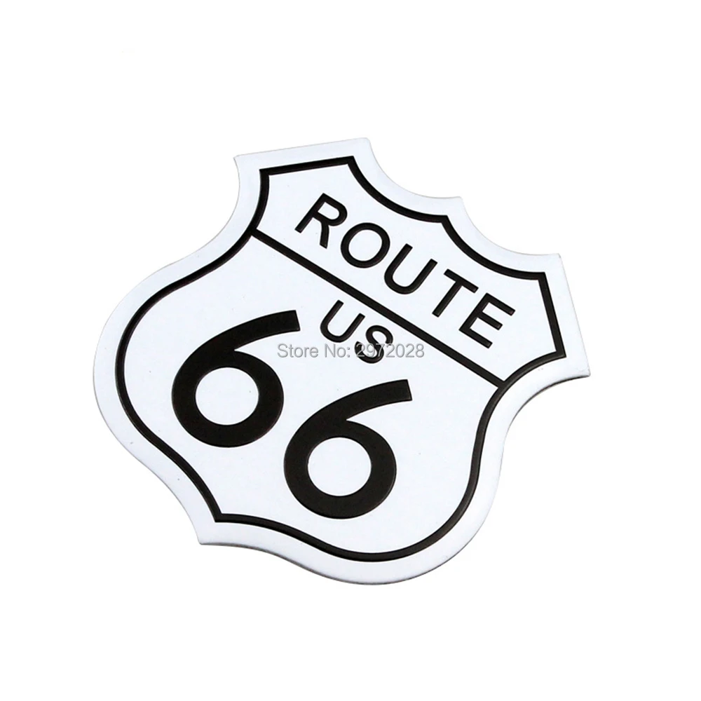 Знак для кузова автомобиля US Route 66 Expressway 3D металлический хромированный