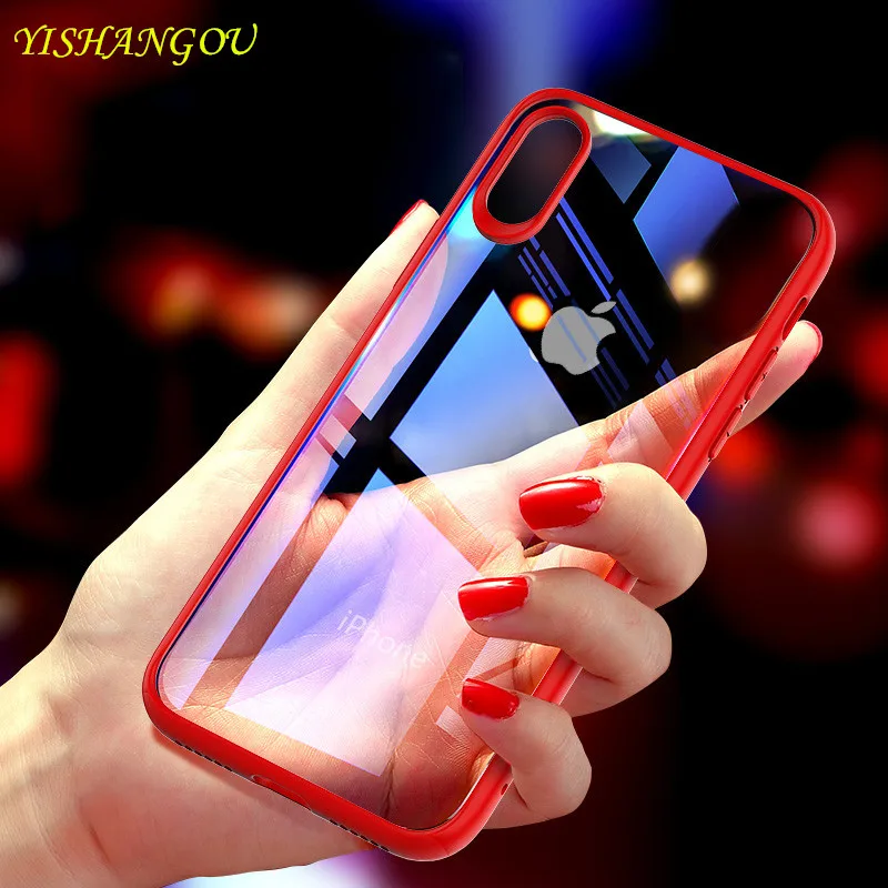 

Luxury Hybrid Armor Shockproof Case For iPhone XS Max XR Transparent Clear Rubber Plastic Back Cover For iPhone X XS XR 7 8 Plus