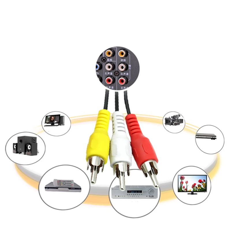 Адаптер для кабеля USB 2 0 к RCA адаптер аудио и видео кабели ПК ТВ DVD VHS устройство