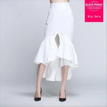 Летняя новая элегантная женская вечерняя черная белая оборка в виде рыбьего хвоста, юбки для женщин, знаменитостей, Русалка, Офисная Женская юбка L305