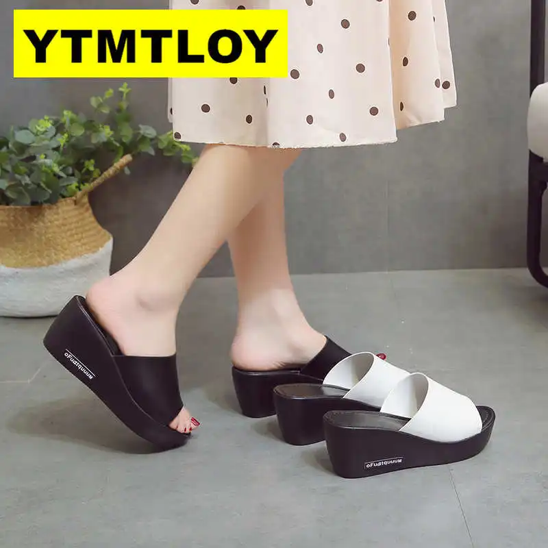 New Fashion Women Sandals 2019 Spring Summer Platform Sandal Shoes Woman Peep Toe Leather Beach Casual Sandalias Mujer 6CM