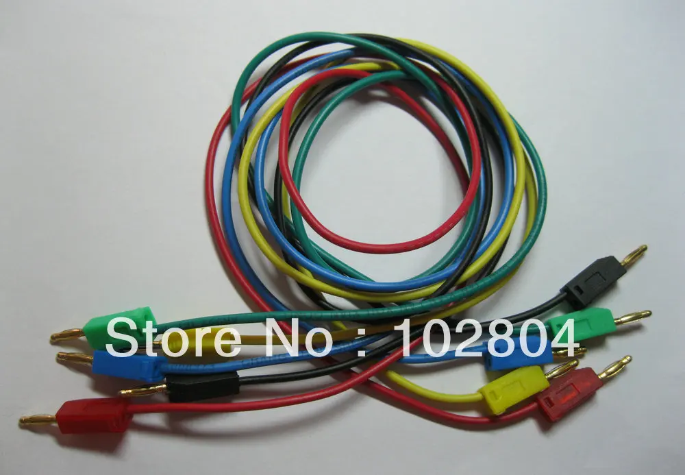 

350 pcs 2mm Gold Plated banana plug Test Cable 5 color Length 50cm