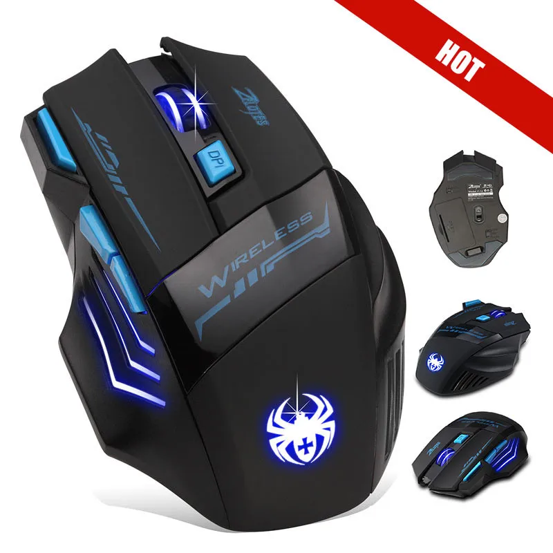 

2019 High Quality 2400 DPI 7 Button LED Optical USB Wirless Gaming Mouse Mice For Pro Gamer Professional Mouse Mice Cable Mouse