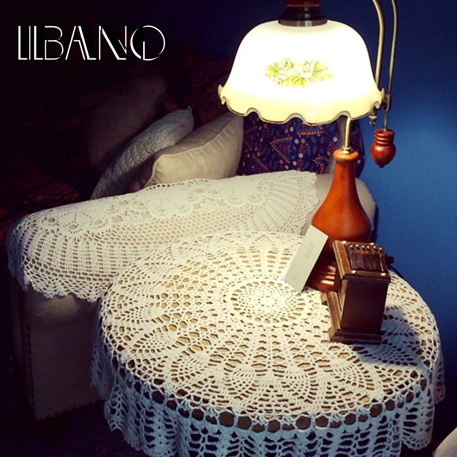  Handmade Crochet Coasters Cotton Lace Cup Mat Placemat 70/ 80/ 90 CM RD Shabby Chic Vintage DIY Cro