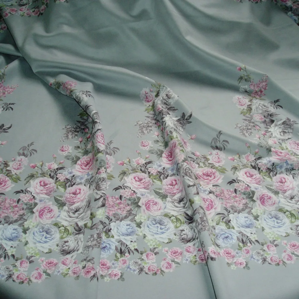 

4 way stretch poly suede fabric printed flower grey 154x 75cm Fall fashion new