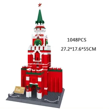 Всемирно известная история, архитектурный конструктор, блок Россия, модельный кирпич Кремля, Обучающие игрушки, коллекция для подарка