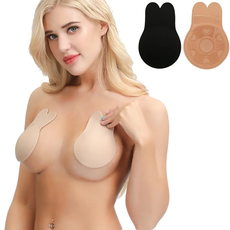 

Breathable Lifting Nipple Chest Stickers Invisible Silicone Breathable Support Breast Rabbit Ear Push Up Uplift Boobs Nipple