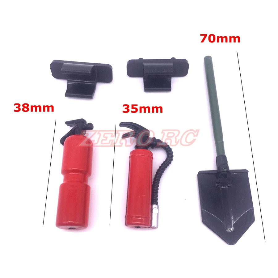 RC 1/10 Scale Truck Accessories 2pcs Fire Extinguisher + Shovel For