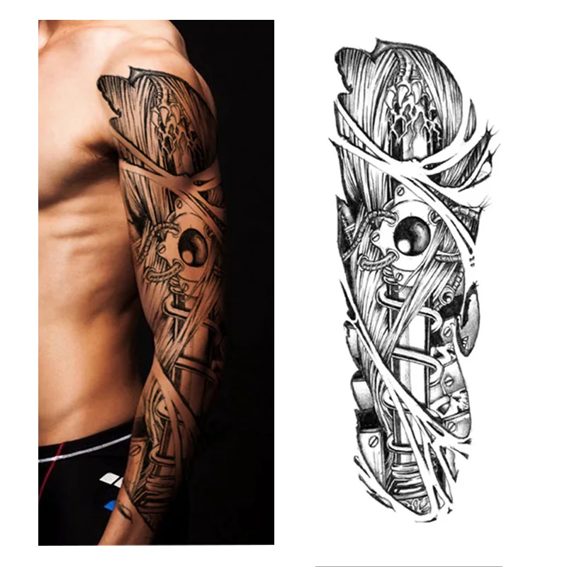 1 шт лиса и кролик полный цветок рука временная татуировка стикер краска для тела Вода Передача поддельные татуировки рукава - Цвет: QB018