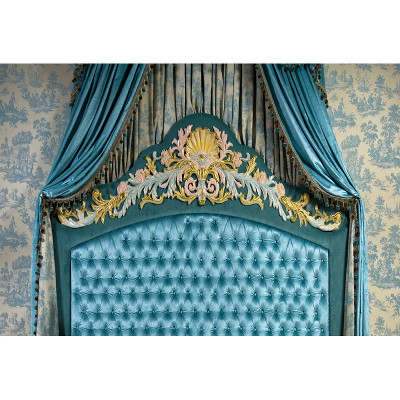 

art fabric Photography Background backdrop printed with Turquoise bed headboard for photo studio newborn z-59