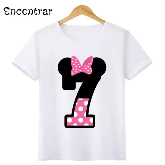 Kids Cute Birthday Number Bow Design T 