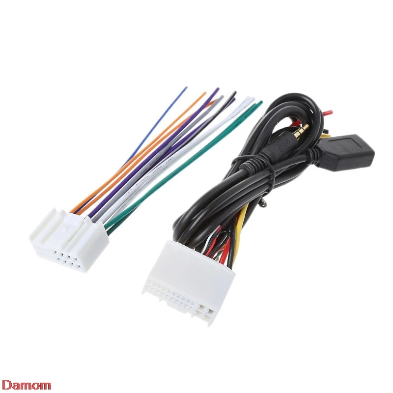 Автомобильный аудио стерео жгут проводов адаптер Комплект с USB и AUX разъем