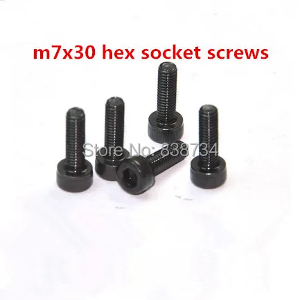 50 шт. M7 * 30 12 9 класс стали черный оксид Шестигранная головка болт шаг резьбы 1