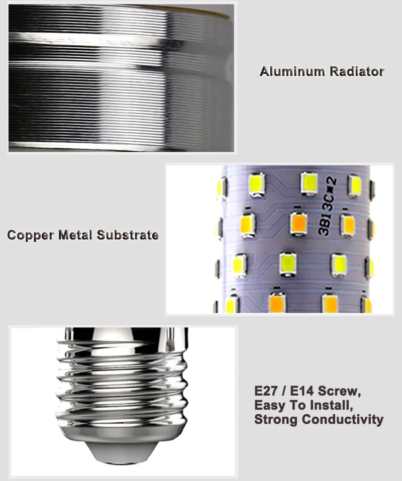 E14 E27 12 Вт 16 Вт светодиодный кукурузный светильник лампочка SMD2835 светодиодный лампы 220V 3 цвета температуры Интегрированный Светодиодный s Свеча светильник Точечный светильник