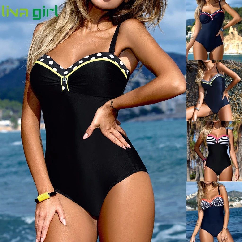 

Liva girl Sexy One-Piece Suits Plus Size Women Push-Up Padded Brazilian Swimsuit hot Beach Monokini Bathing Swimwear Bikini 09
