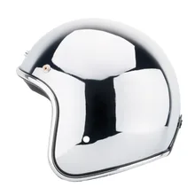 Casco Moto d’epoca 3/4 Aperto Viso Jet capacetes de motociclista Harley Sliver Chrome Vespa Chopper Scooter Cafe Racer