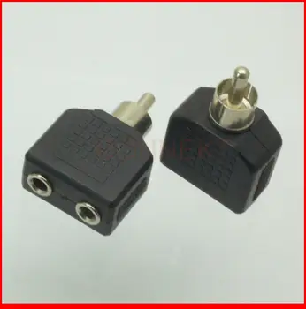 

20pc RCA male plug to dual 3.5mm 1/8" Stereo female jack Y Splitter Audio adapter