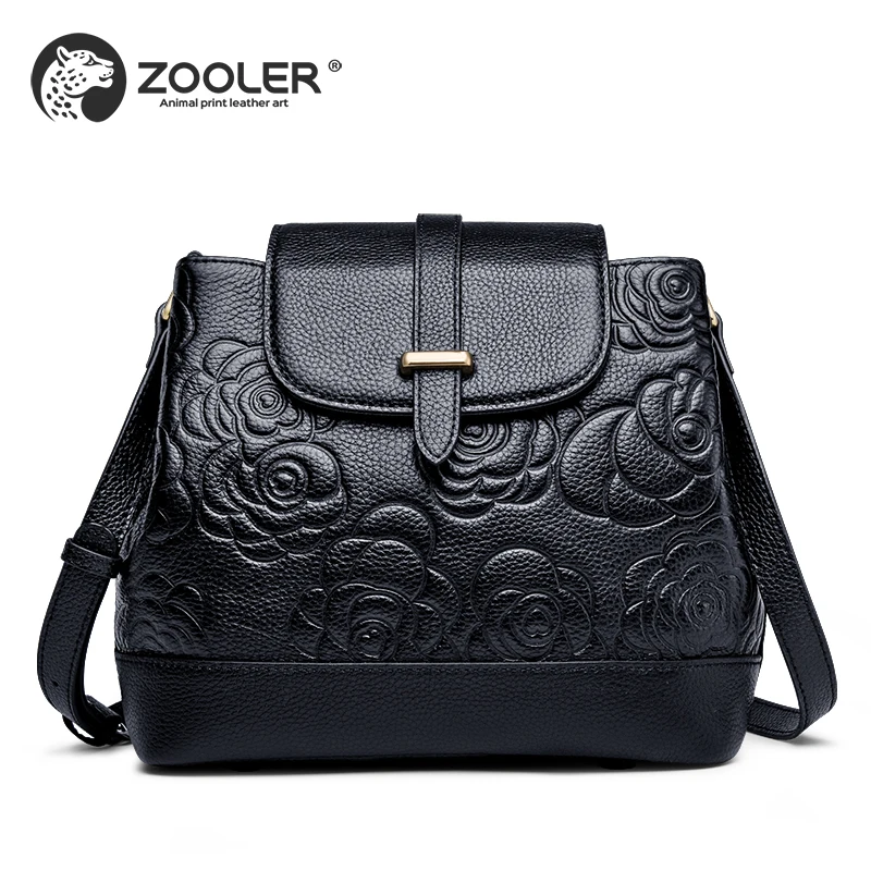 

ZOOLER new Hot genuine leather Bags Embossed shoulder bag 2018 woman cross-body bag ladies cowhide bag mochila feminina-B259