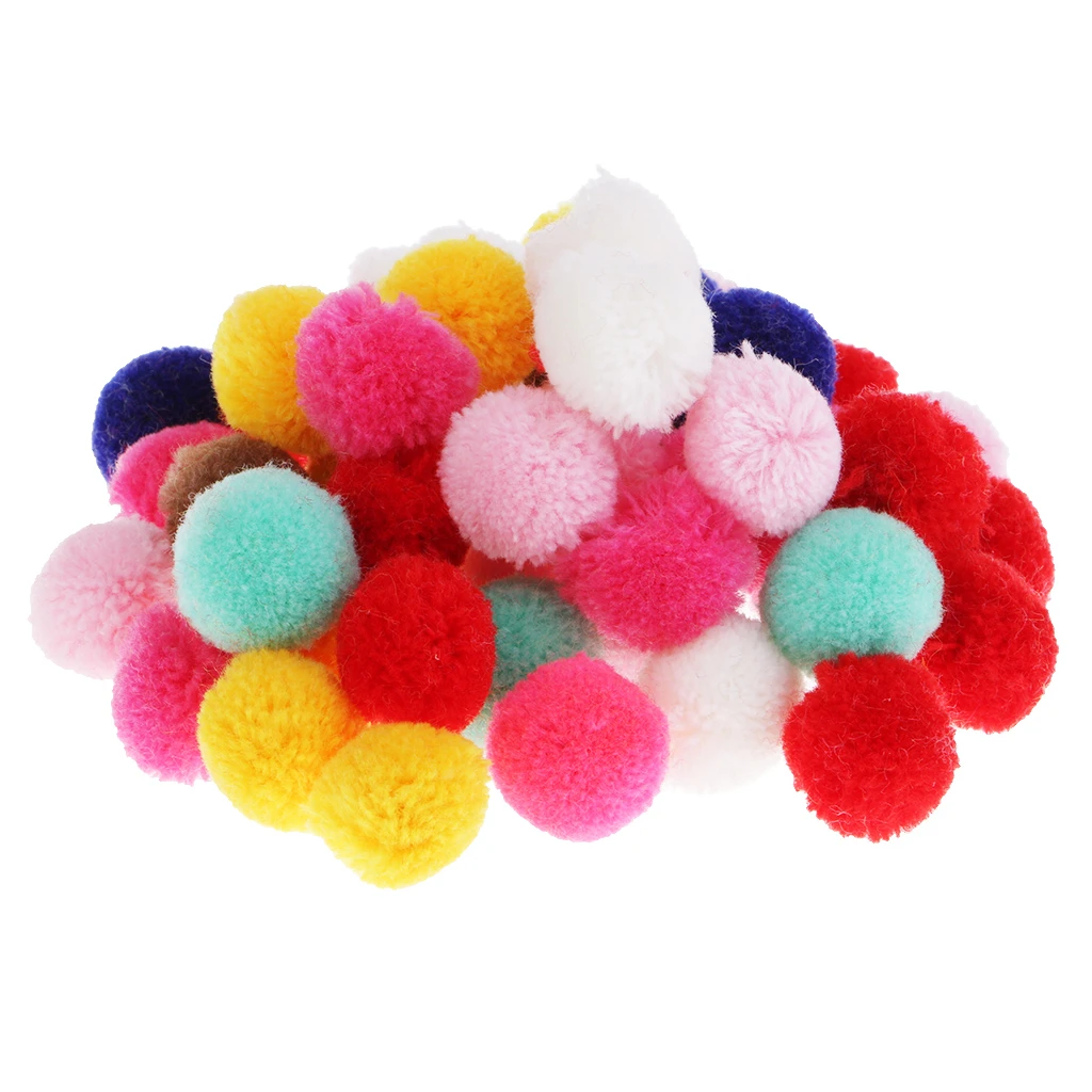 50pcs Mixed Yarn Fluff Ball Pom Pom For Craft Making Diy Creative Decor Diy Craft Supplies Aliexpress