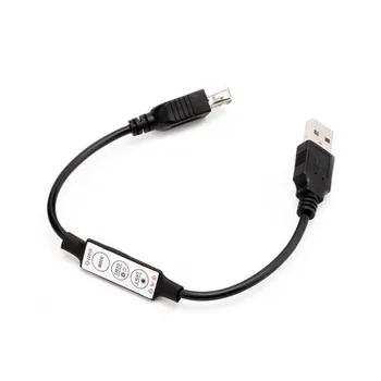 

CLAITE 3X 5X Mini USB LED Controller Brightness Dimmer 3 Keys Remote Control for 5050 3528 Single Color Strip Light