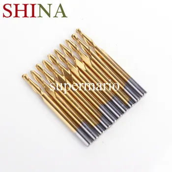 

10x 1/8'' tungsten steel Titanium Coated Carbide Twist Drill Bit Mini Furadeira Tool Flute Ball Nose Bit 2.5mm x8mm Free ship