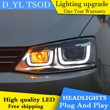 Стайлинг автомобиля фары для VW Jetta 2012-15 светодиодный фонарь для Jetta Головной фонарь СВЕТОДИОДНЫЙ дневной ходовой свет светодиодный DRL биксеноновый HID