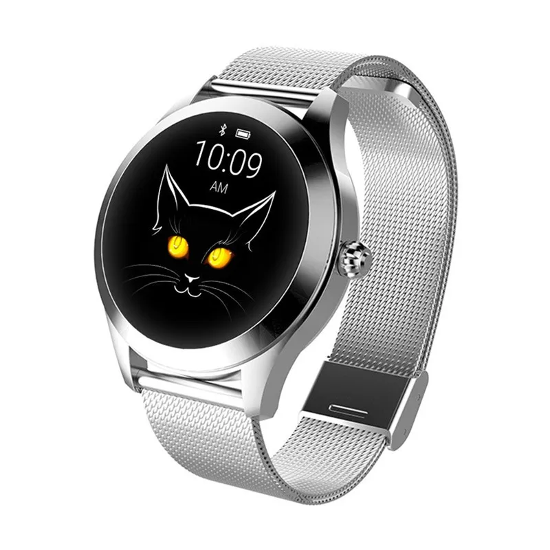 KW10 Смарт-часы для женщин IP68 Водонепроницаемый мониторинг сердечного ритма Bluetooth для Android IOS фитнес-Браслет Smartwatch - Цвет: Silver Steel