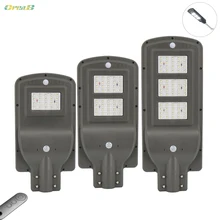 20 Вт 40 Вт 60 Вт датчик движения светодиодный уличный фонарь на солнечной батарее Ip65 Водонепроницаемый солнечный светильник s лампа Wtih пульт дистанционного управления/светильник