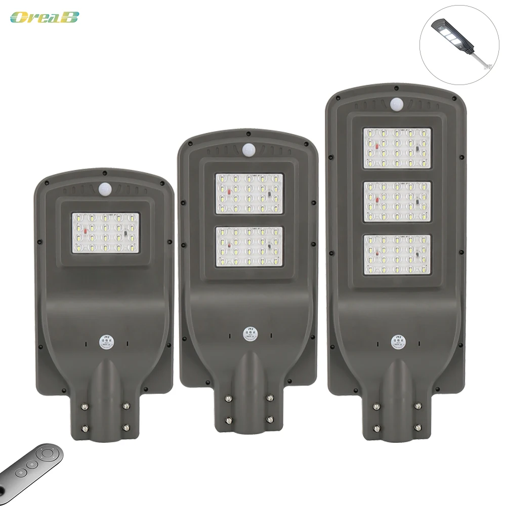 

20w 40w 60w Motion Sensor Led Solar Street Light Ip65 Waterproof Solar Path Lights Lamp Wtih Remote Control / Light Control