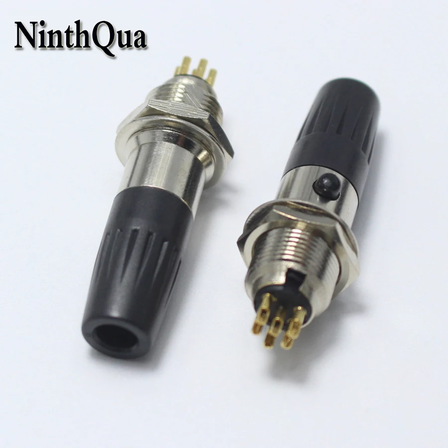 

1pair Mini XLR 6 Pin Male jack + Female plug Small XLR 6P Audio Socket Microphone Connector MIC Adapter