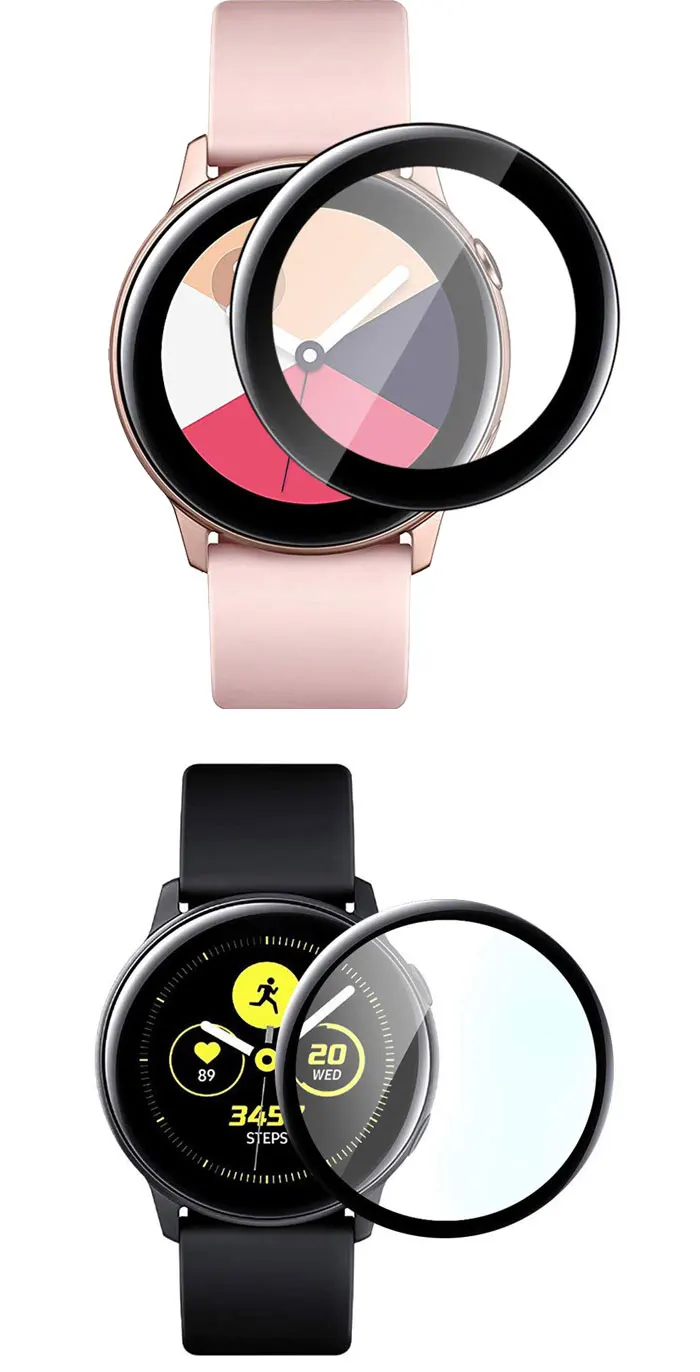 Полноэкранное Защитное стекло для samsung Galaxy Watch Active 2 40 мм 44 мм 42 мм 46 мм S2/S3 frontier HD анти-пузырьковая пленка