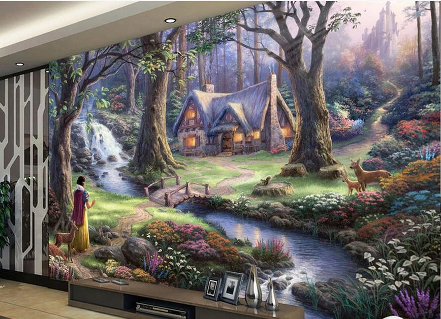 カスタム3d Mural壁紙妖精風景油絵壁紙レンガ壁3d壁紙リビングルーム3d立体 Custom 3d Mural Wallpaper Painting Wallpaperwallpapers For Living Room Aliexpress