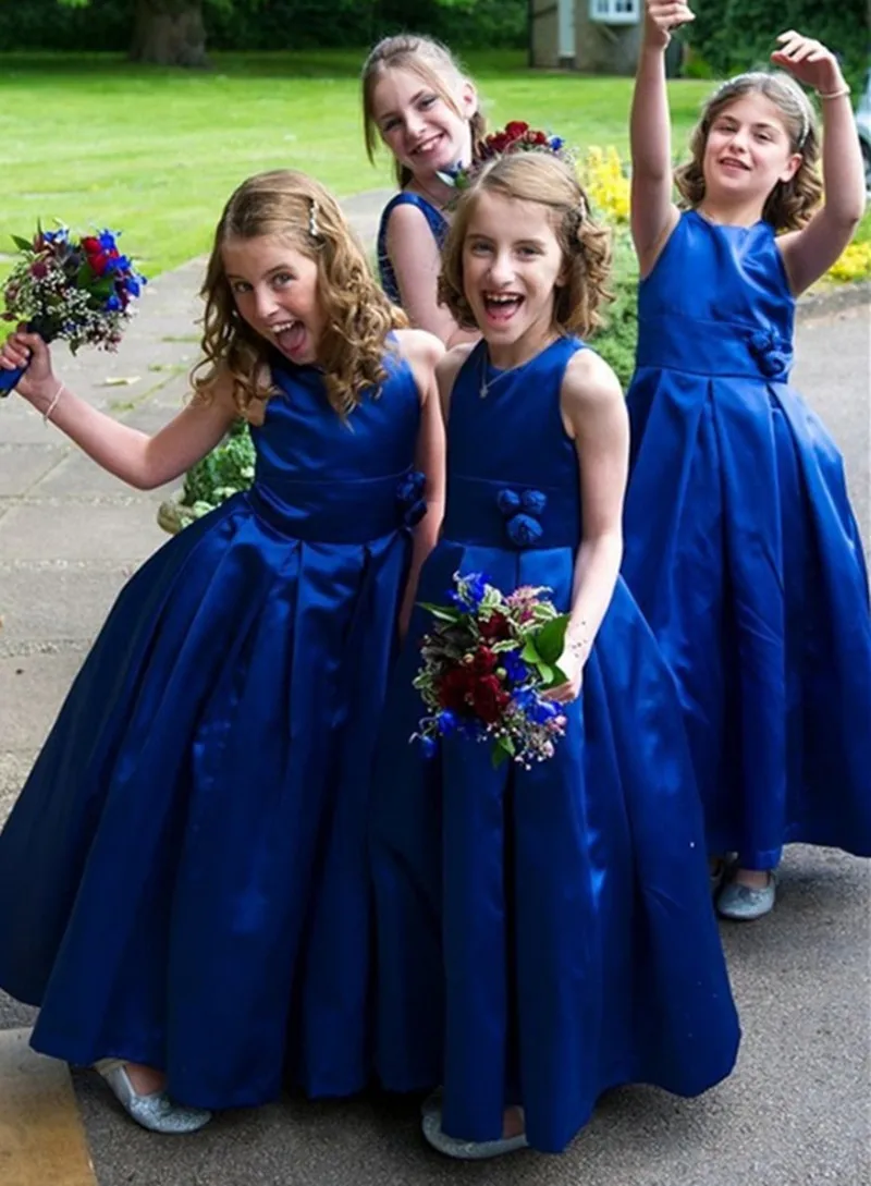 royal blue flower girl gown