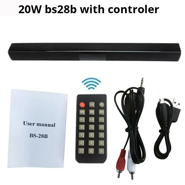 20W TV Soundbar wireless Bluetooth Speaker portable home theater PC Sound Bar box Computer bass USB FM Radio BoomBox for xiaomi