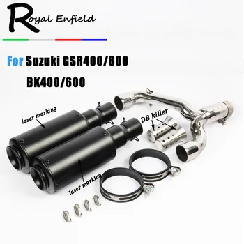 

New GSR 400 High Quality Motorcycle carbon Middle Link Pipe Exhaust Muffler with DB killer For Suzuki GSR400 600 BK400 600