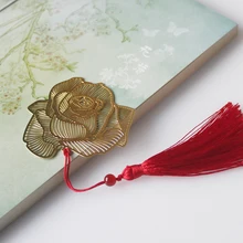 Латунная Закладка Роза кисточка Закладка китайский стиль креативный подарок 1 шт