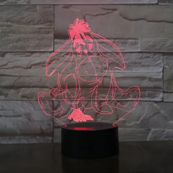 

Eeyore Bear Friend New Cute Cartoon 3D LED Night Light 7 Color Change Table Lamp Home Decor Holiday Kids Christmas Gift