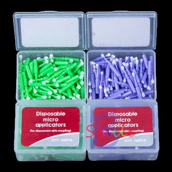

100 PCS/set Dental Disposable Micro Applicators Brush + 2pcs Handle Makeup Tool New Type