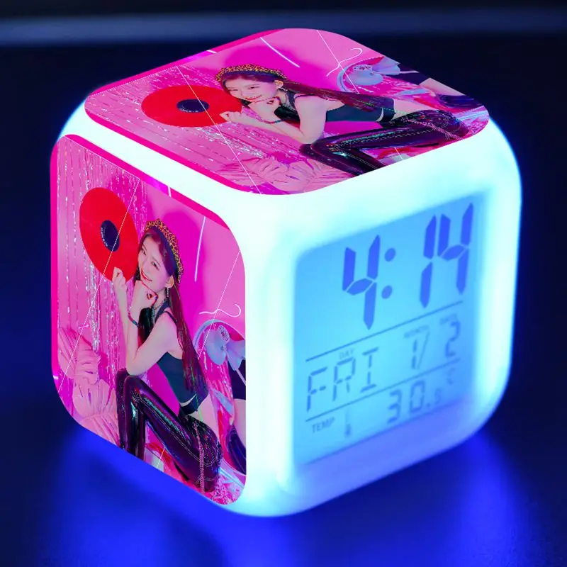 

LED Desk Alarm Clock Colorful Flash Light ITZY Figure Toys for Girls