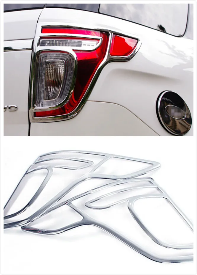 

ABS chrome rear tail lamp light cover trims 2pcs for Ford explorer 2011 2012 2013 2014