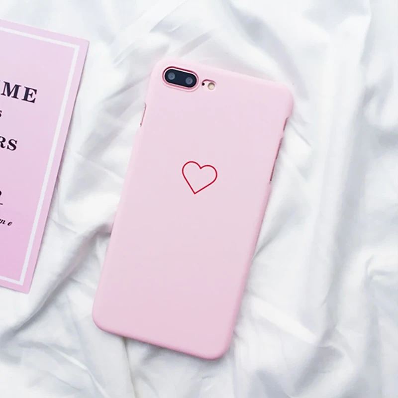 Чехол LOVECOM Love Heart с графическим рисунком для iPhone 11 Pro Max XS XR XS Max X 5 5S 6 6S 7 8 Plus, чехол на заднюю панель из матового жесткого поликарбоната