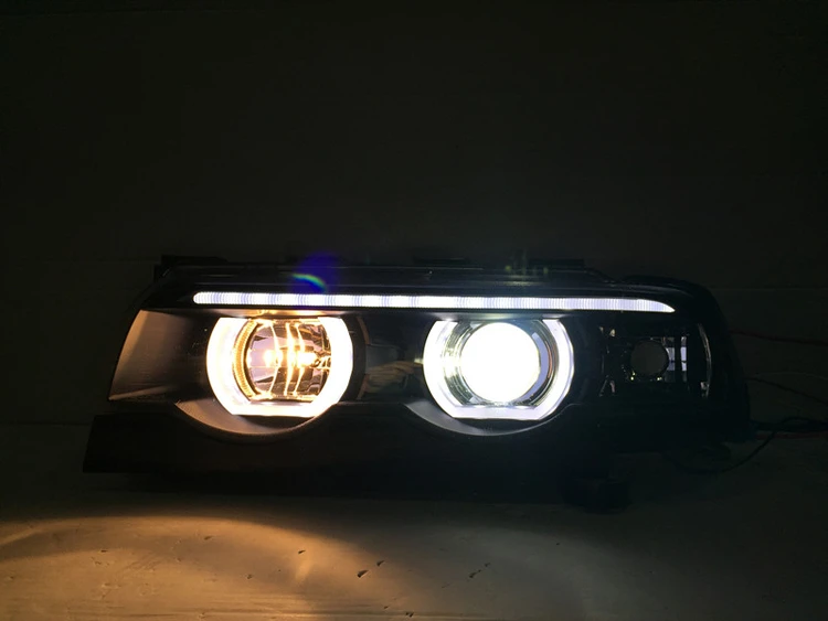 Hireno фара для 1998-2002 BMW E38 728 730 735 740 750 фар сборки LED DRL Ангел объектива двойной луч ксеноновые 2 шт