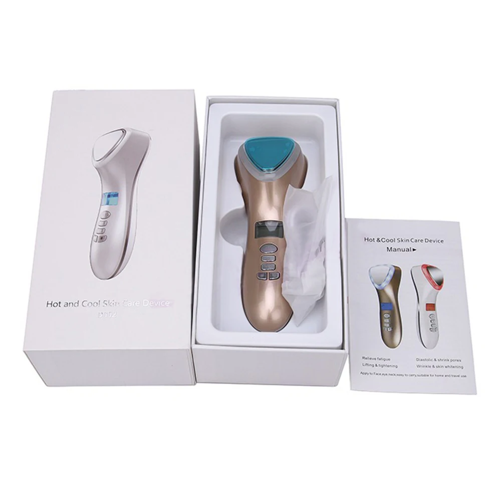 Hot Cold Hammer Facial Lifting Ultrasonic Cryotherapy LED Vibration Massager Face Body Spa Import Export Beauty Salon Machine