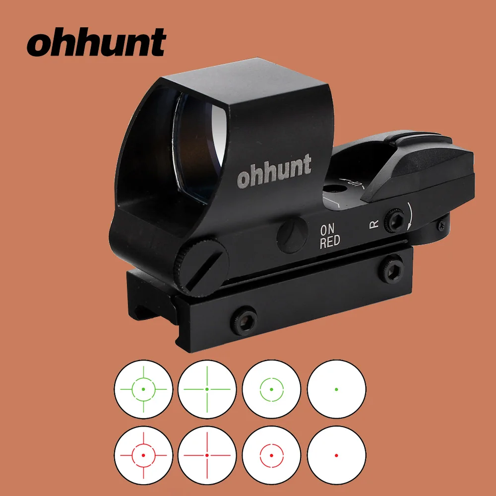 

ohhunt HD119 Red Dot Sight Red Green Dot Hunting Reflex Scope with Picatinny Weaver Rail Mount for Airsoft Rifles Scopes