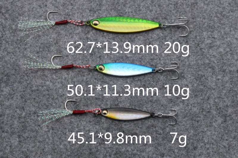 HOT NEW 7g 10g 15g 20g fishing spoon spinnerbait metal lure tuna lures glow in the dark fishing tackle lead minnow jigging pesca