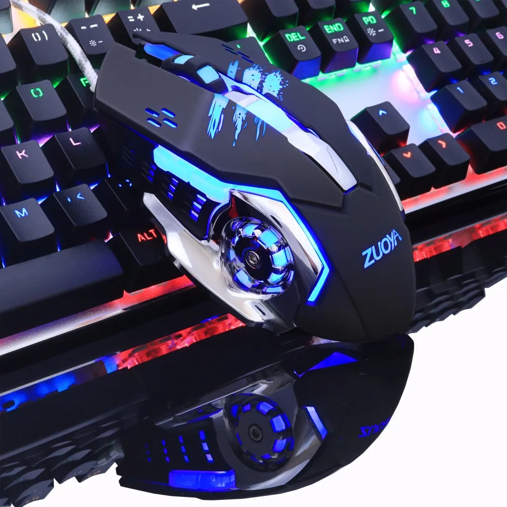 Проводная игровая мышь ZUOYA макро 3200DPI регулирусветодиодный светодиодная