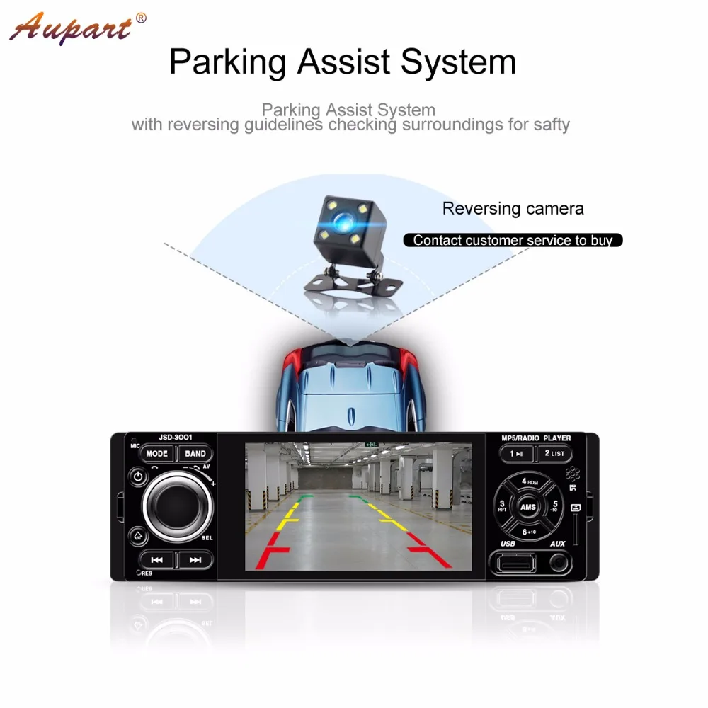 

1 Din Car Radio 4'' Touch Screen Auto Audio Stereo Bluetooth Multimedia MP5 Player USB TF FM Camera Mirror Link Car Player
