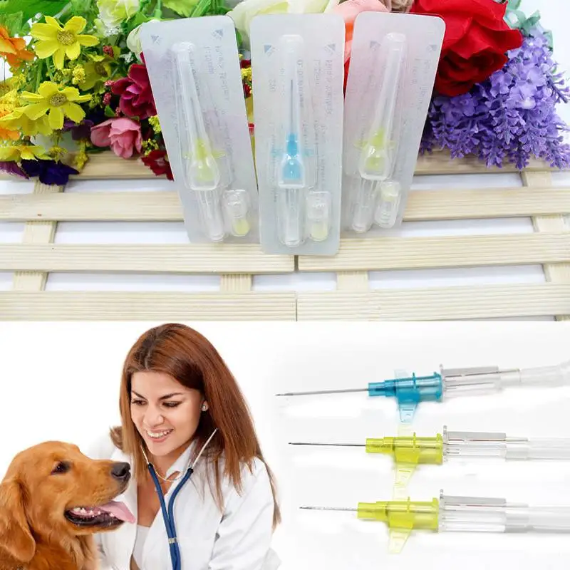 

Pet Disposable Retention Needle Animals Cats Dogs Special Infusion Indwelling Needle with Heparin Cap