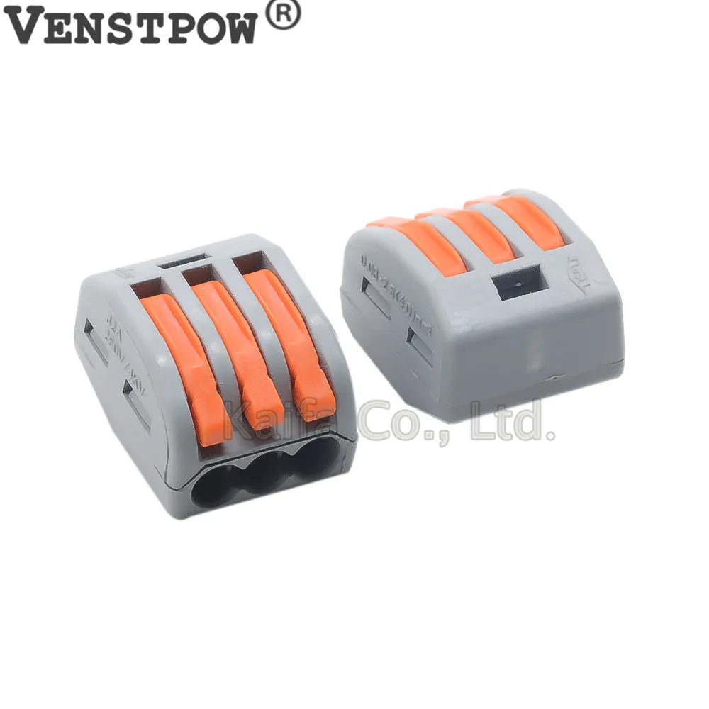 Wago Type (30 pieces/lot) 222-413 Universal Compact Wire Wiring Connector 3 pin Conductor Terminal Block With Lever AWG 28-12 Wago Type (30 pieces/lot) 222-413 Universal Compact Wire Wiring Connector 3 pin Conductor Terminal Block With Lever AWG 28-12